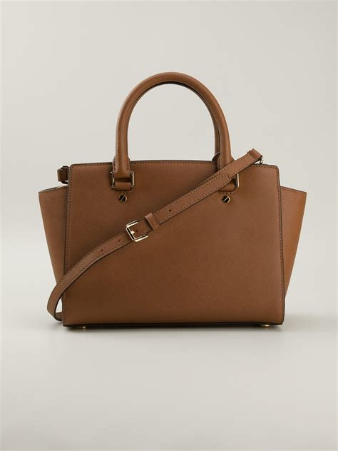 michael kors large selma tote bag in brown|Michael Kors selma large satchel.